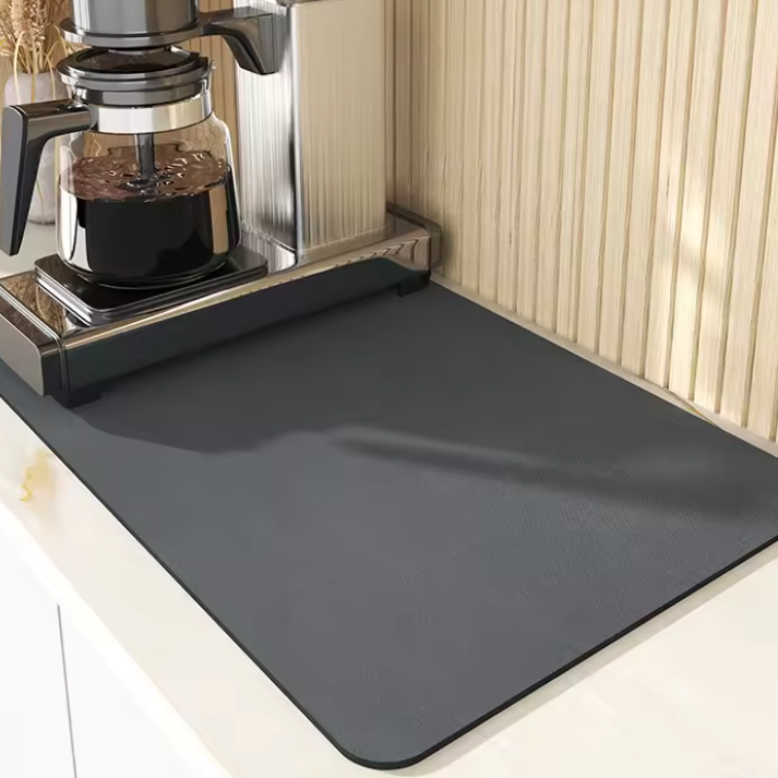 Large Absorbent Kitchen Drying Mat – Quick Dry Dish Pad for Counter & Coffee Bar